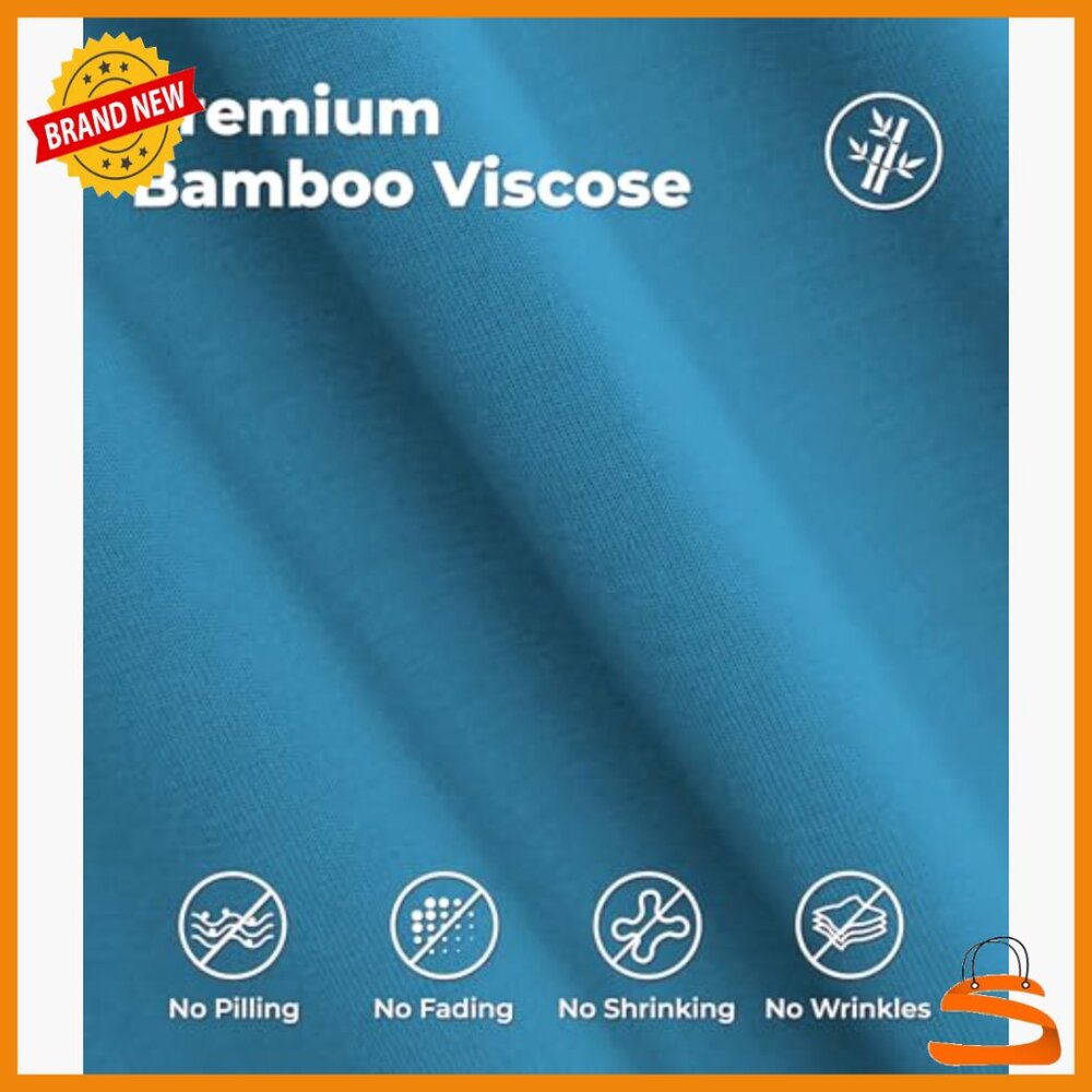 Soft Bamboo Viscose Pajama Set, Long Sleeve Crew Neck with Joggers, X-Large - Picture 5 of 7